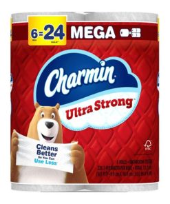 Ultra Strong Clean Touch Toilet Paper [6 Family Mega Rolls = 24 Regular Rolls]