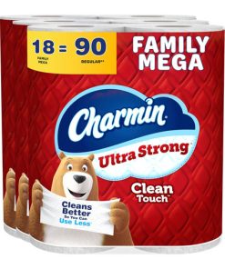 Ultra Strong Clean Touch Toilet Paper [18 Family Mega Rolls = 90 Regular Rolls]