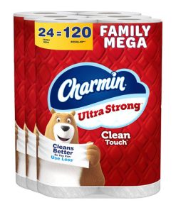 Ultra Strong Clean Touch Toilet Paper [24 Family Mega Rolls = 120 Regular Rolls]