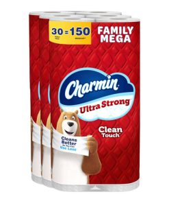 Ultra Strong Clean Touch Toilet Paper [30 Family Mega Rolls = 150 Regular Rolls]